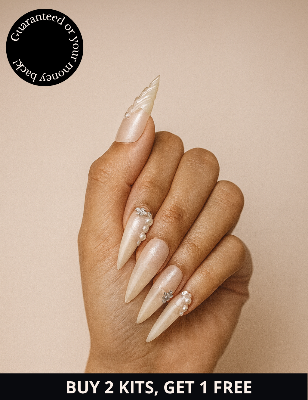 Kit Pearl Whisper – Ongles Press-On Perlé Glamour - AyraNails™