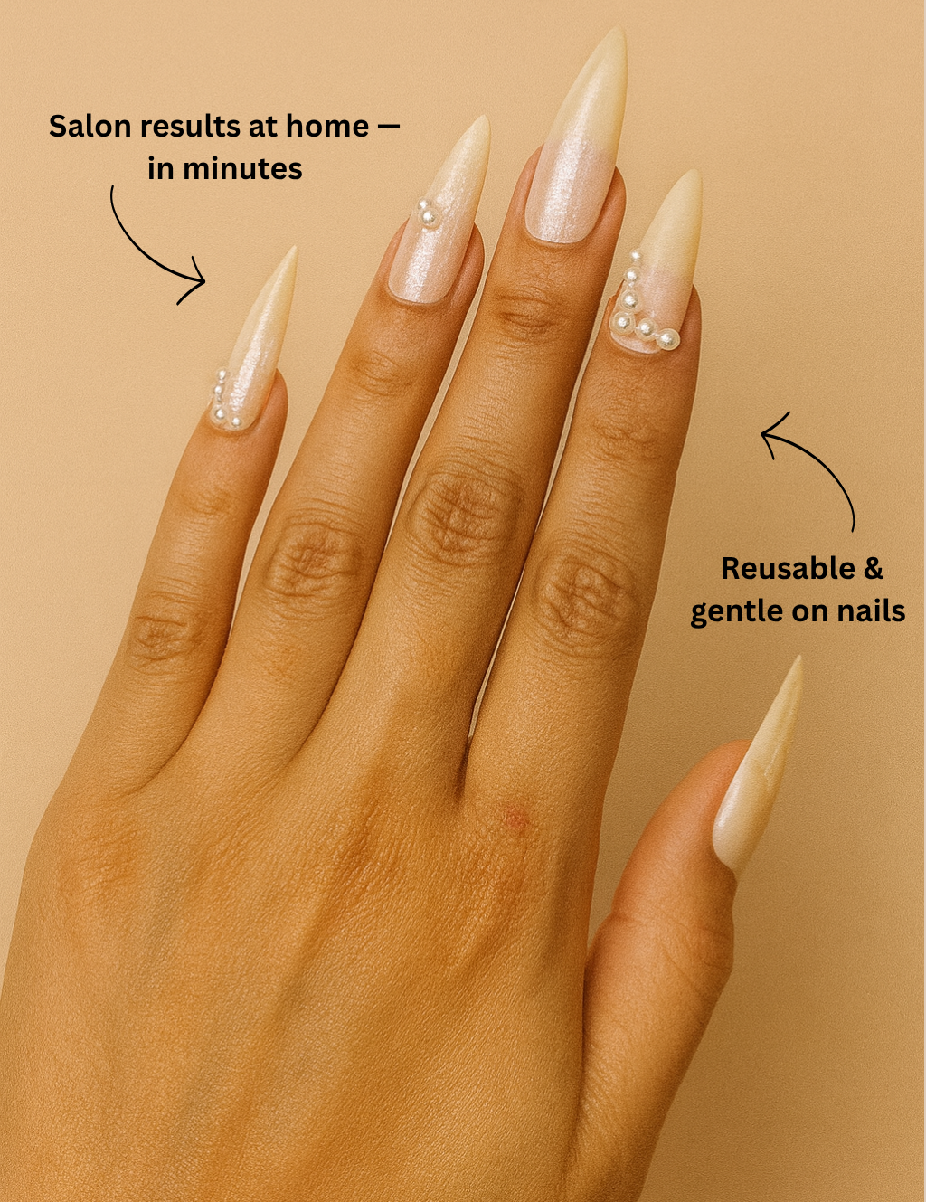Kit Pearl Whisper – Ongles Press-On Perlé Glamour - AyraNails™